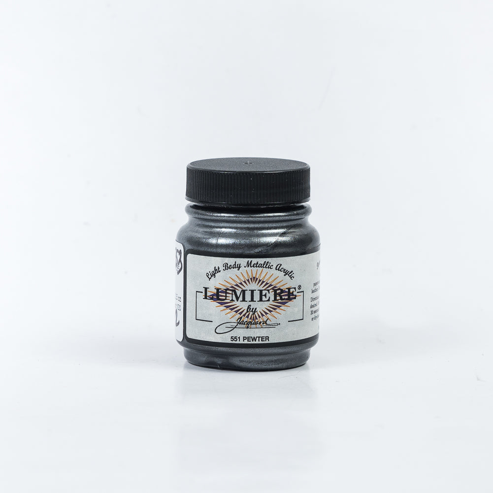 Jacquard Lumiere Textile Paint - 551 Pewter - Light Body Metallic Acrylic - Joann Fabrics