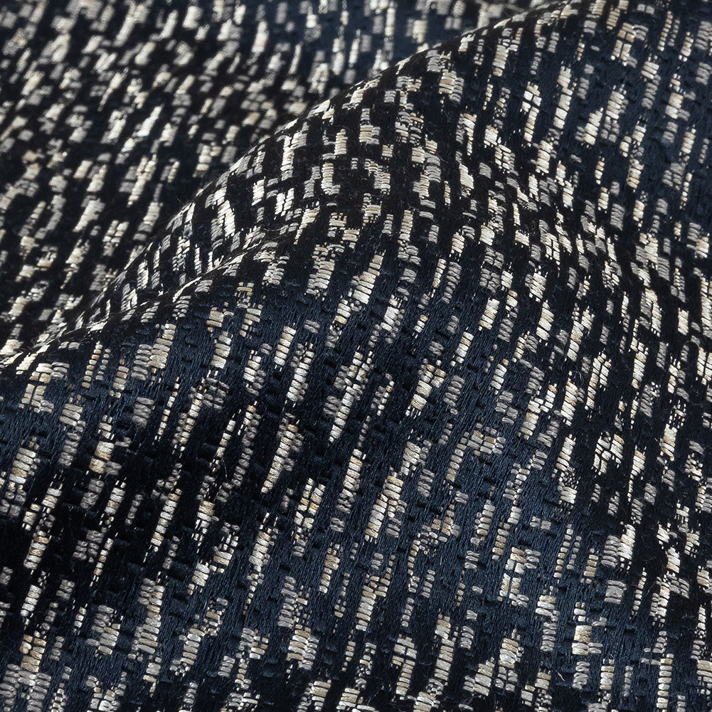 Metallic Drapery Jacquard - Sapphire Digital Spots - British Imported - Joann Fabrics