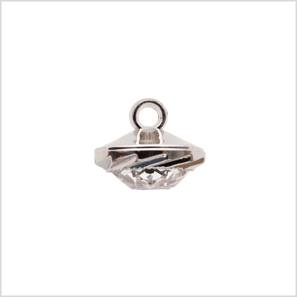 Italian Silver Plastic/Rhinestone Shank Back Button - 18L/11.5mm - Joann Fabrics