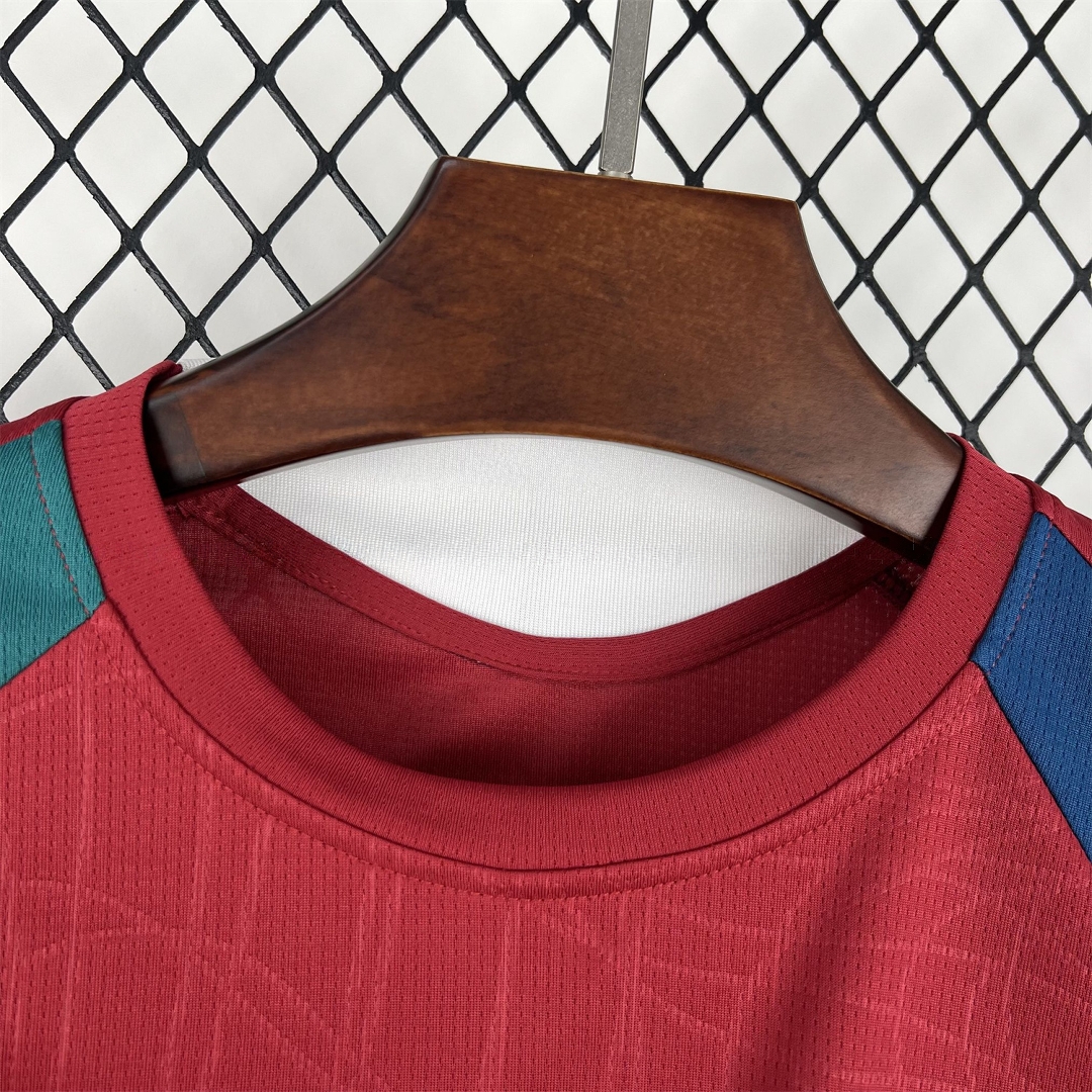 Portugal 2026 Pre-Match Maroon With Blue Green Jersey - Fans Version - UnitedFutballJersey