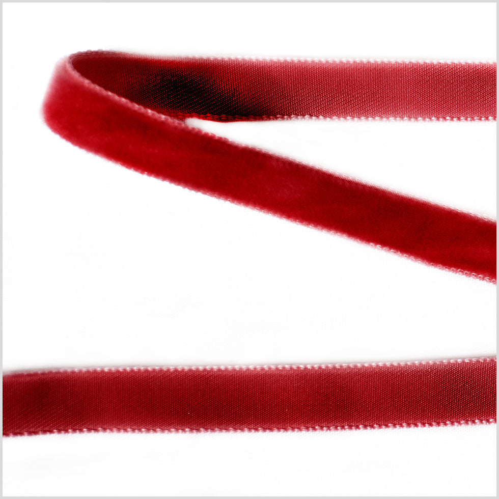 Single Faced Velvet Ribbon Made in Italy - 3/8