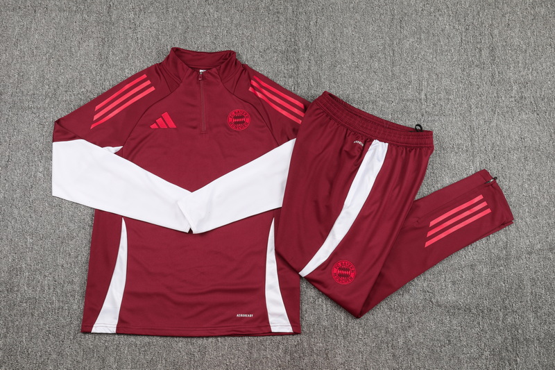 2024 Bayern Half-Pull Training Suit Red Jersey Set 1:1 Thai Quality