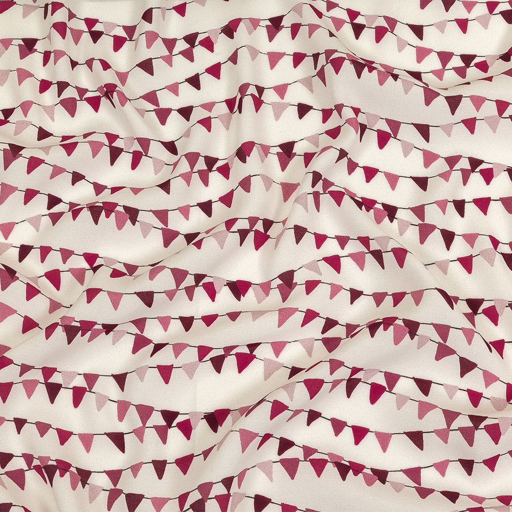 Sustainable Viscose Woven Print - White and Purple Triangle Strands - Mood Exclusive Pennant Party - Joann Fabrics