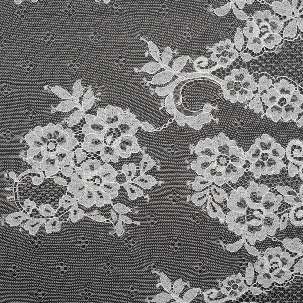 Re-Embroidered Lace with Scalloped Borders - White Fancy Flowers - Joann Fabrics