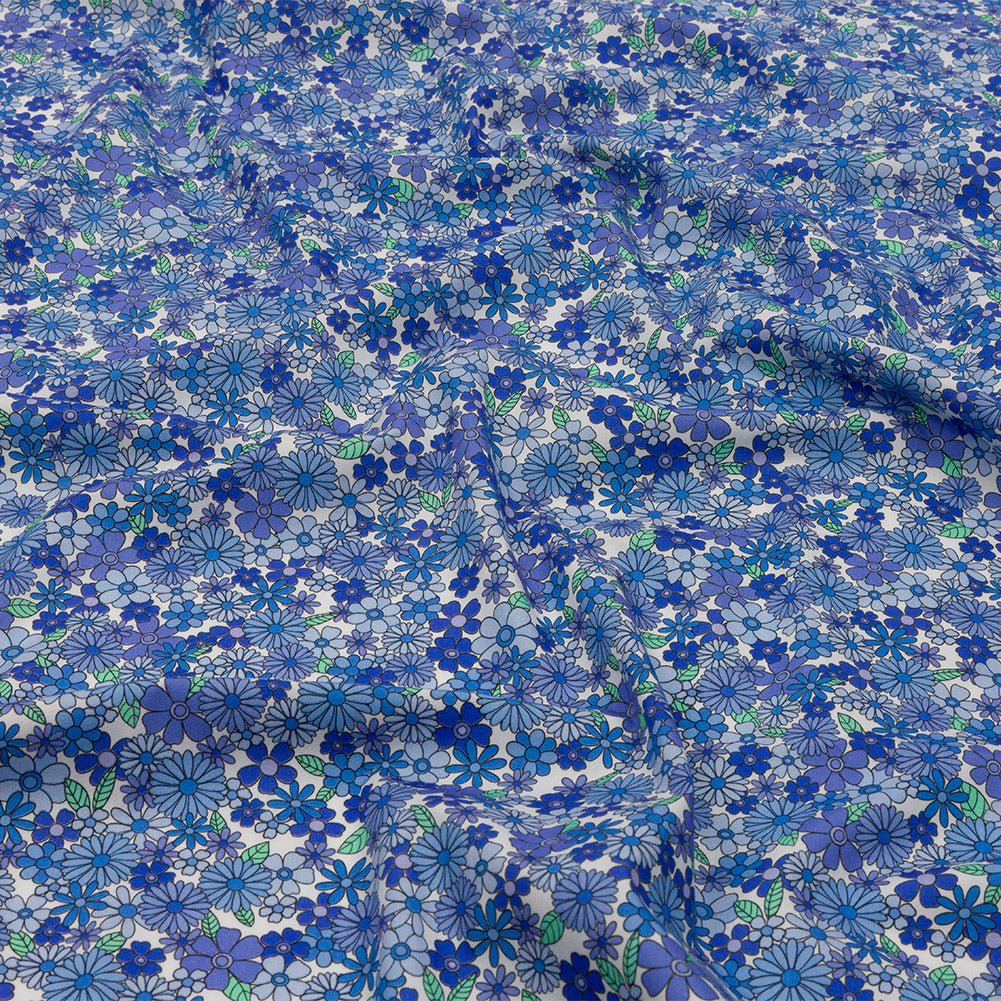 Cotton Poplin - Blue Floral - Strawberry Fields Print - Mood Exclusive Secret Garden Collection - Joann Fabrics