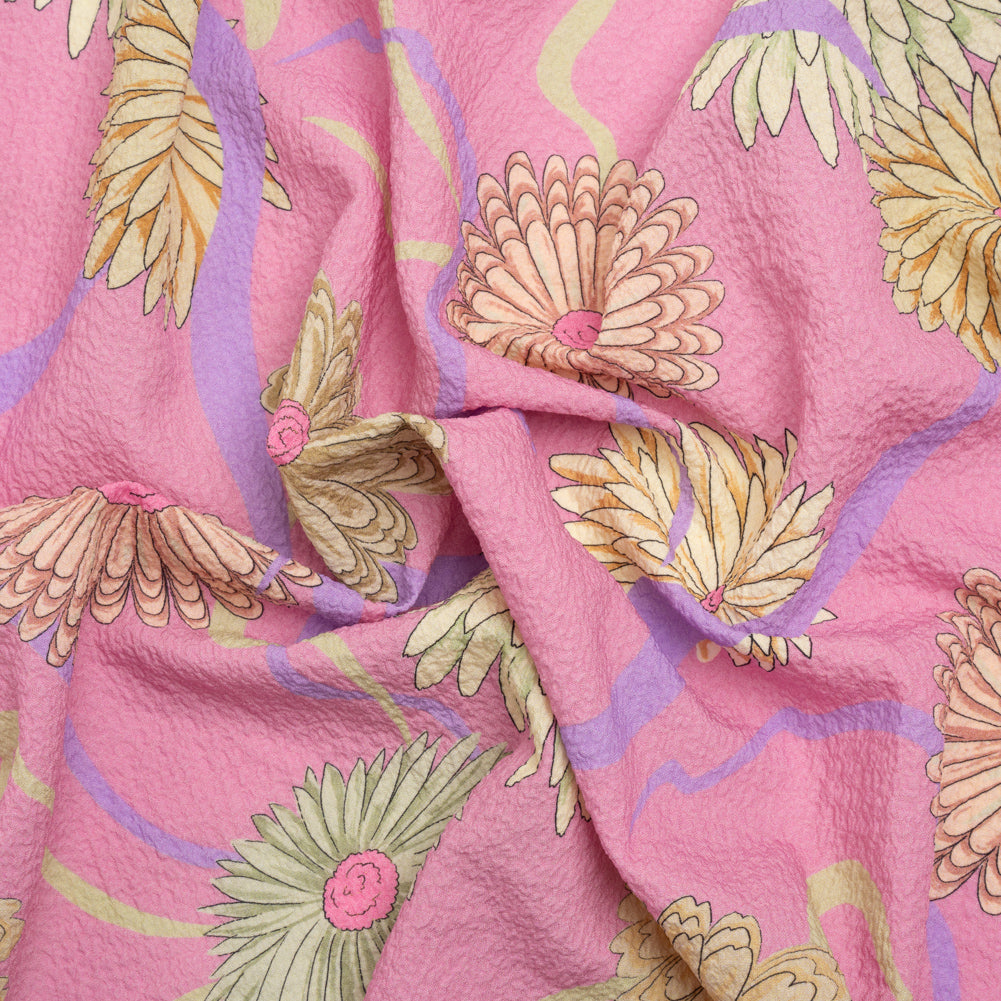Mood Exclusive Pink Goodness Gardens Stretch Polyester Seersucker - Joann Fabrics