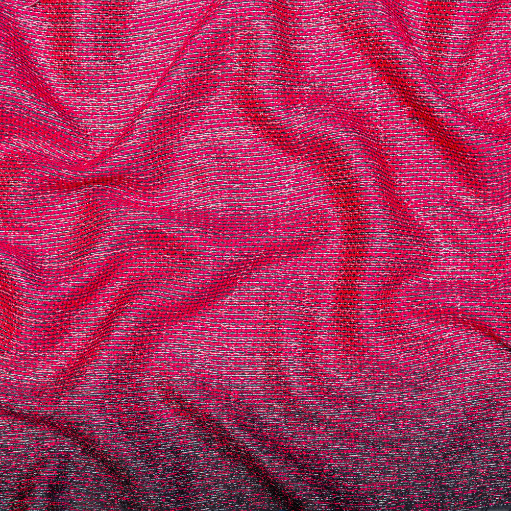 Raspberry Sorbet, Black and Metallic Silver Striped Woven - Joann Fabrics
