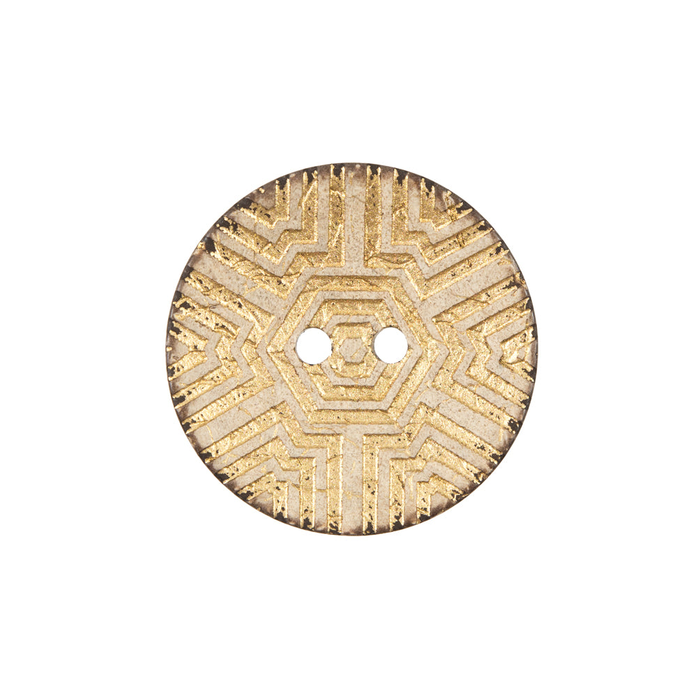 Italian Gold Carved Coconut Button - 36L/23mm - Joann Fabrics
