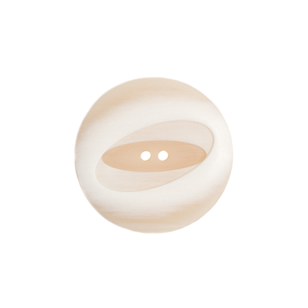 Plastic 2-Hole Button Made in Italy - 36L/23mm - Ivory Woodgrain with Ovals - Joann Fabrics