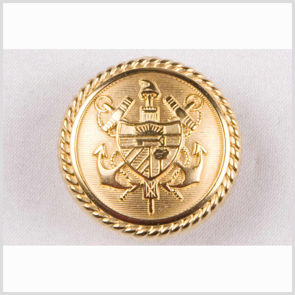 Metal Shank Back Button - 24L/15mm - Gold Nautical Crest - Joann Fabrics