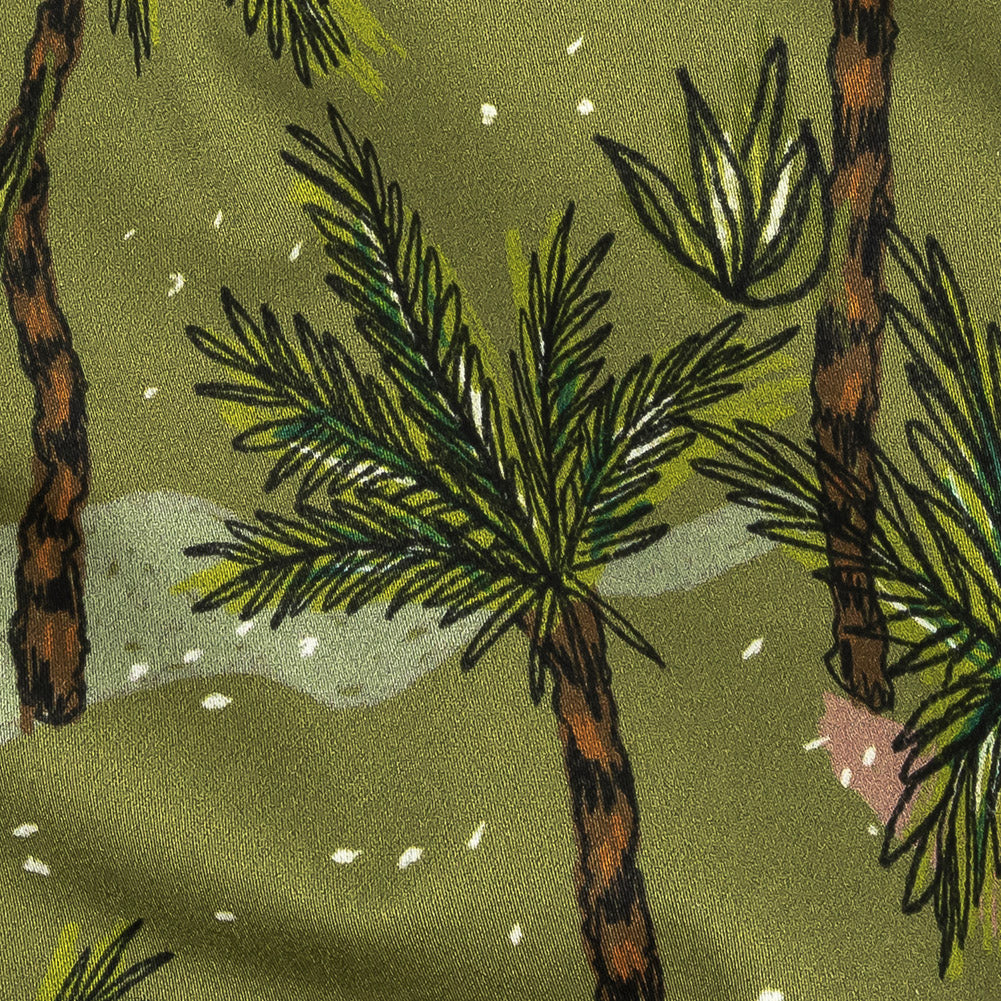 Mood Exclusive Olive Island Oasis Stretch Cotton Sateen - Joann Fabrics