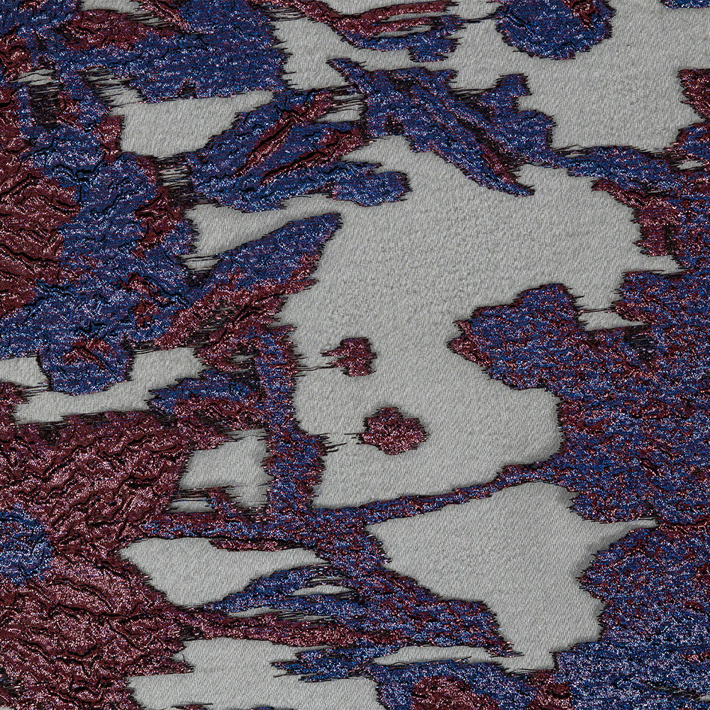 Metallic Royal, Burgundy and Black Abstract Luxury Burnout Brocade - Joann Fabrics