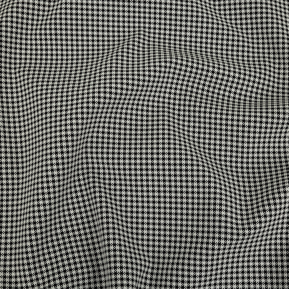 Jet Black and Blanc de Blanc Checkered Stretch Cotton Jacquard - Joann Fabrics