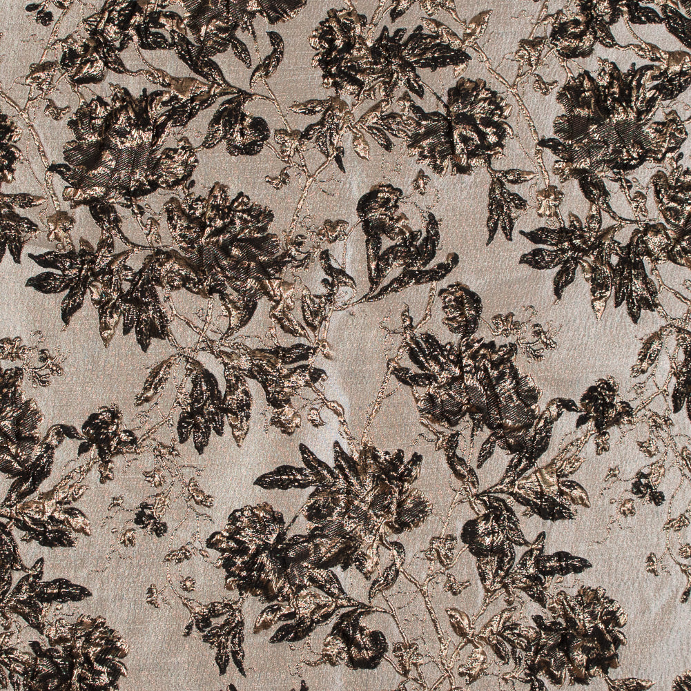 Gold and Black Luxury Floral Metallic Brocade - Joann Fabrics