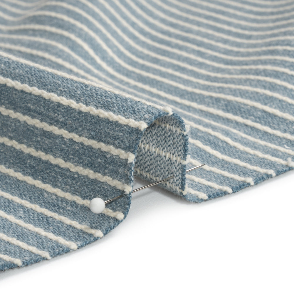 Cotton and Polyester Woven - Denim Tactile Chalk Stripes - British Imported - Joann Fabrics