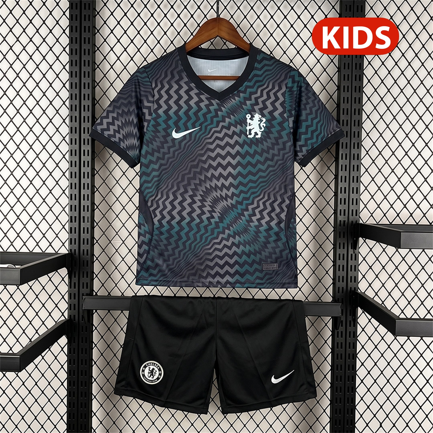 C.H.E.L.S.E.A 26-27 Teal Wave Print Goalkeeper Jersey - UnitedFutballJersey