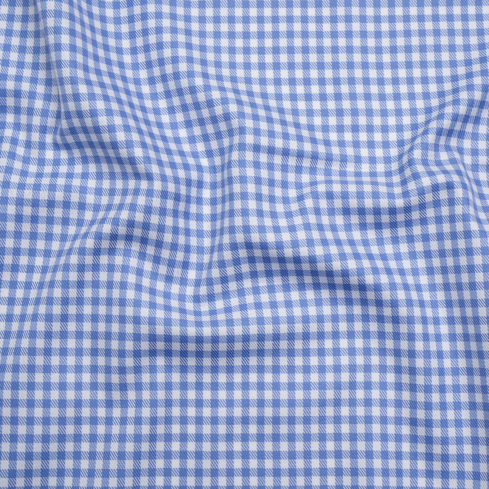 Cotton Twill Shirting - Country Blue and White Gingham Check - Deadstock - Joann Fabrics