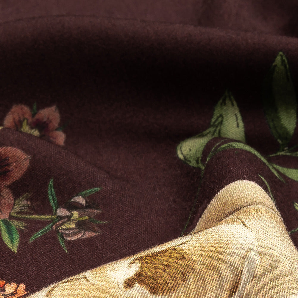 Rayon Challis - Deep Purple Floral - Baroque Bouquet Print - Mood Exclusive Wisteria Collection - Joann Fabrics