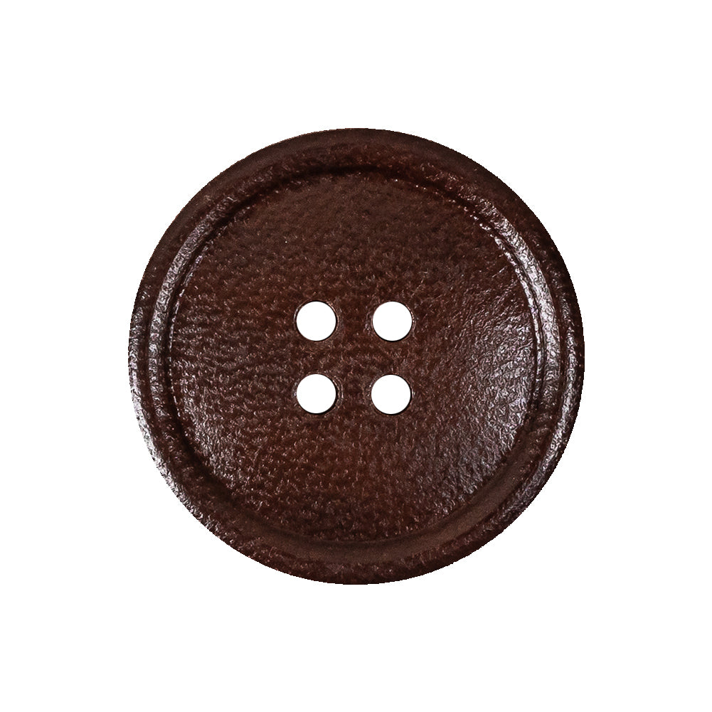 Italian Brown Low Convex 4-Hole Leather Button - 40L/25.5mm - Joann Fabrics