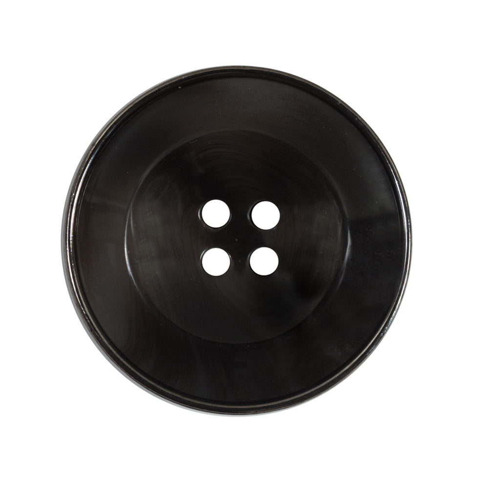 Italian Black Metal Rimmed Plastic Button - 44L/28mm - Joann Fabrics