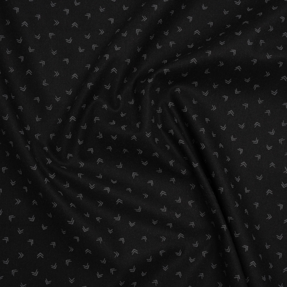 Printed Quilting Cotton by Ghazal Razavi for FIGO Studio - Black and Gray Arrows - Dusk Collection - Joann Fabrics