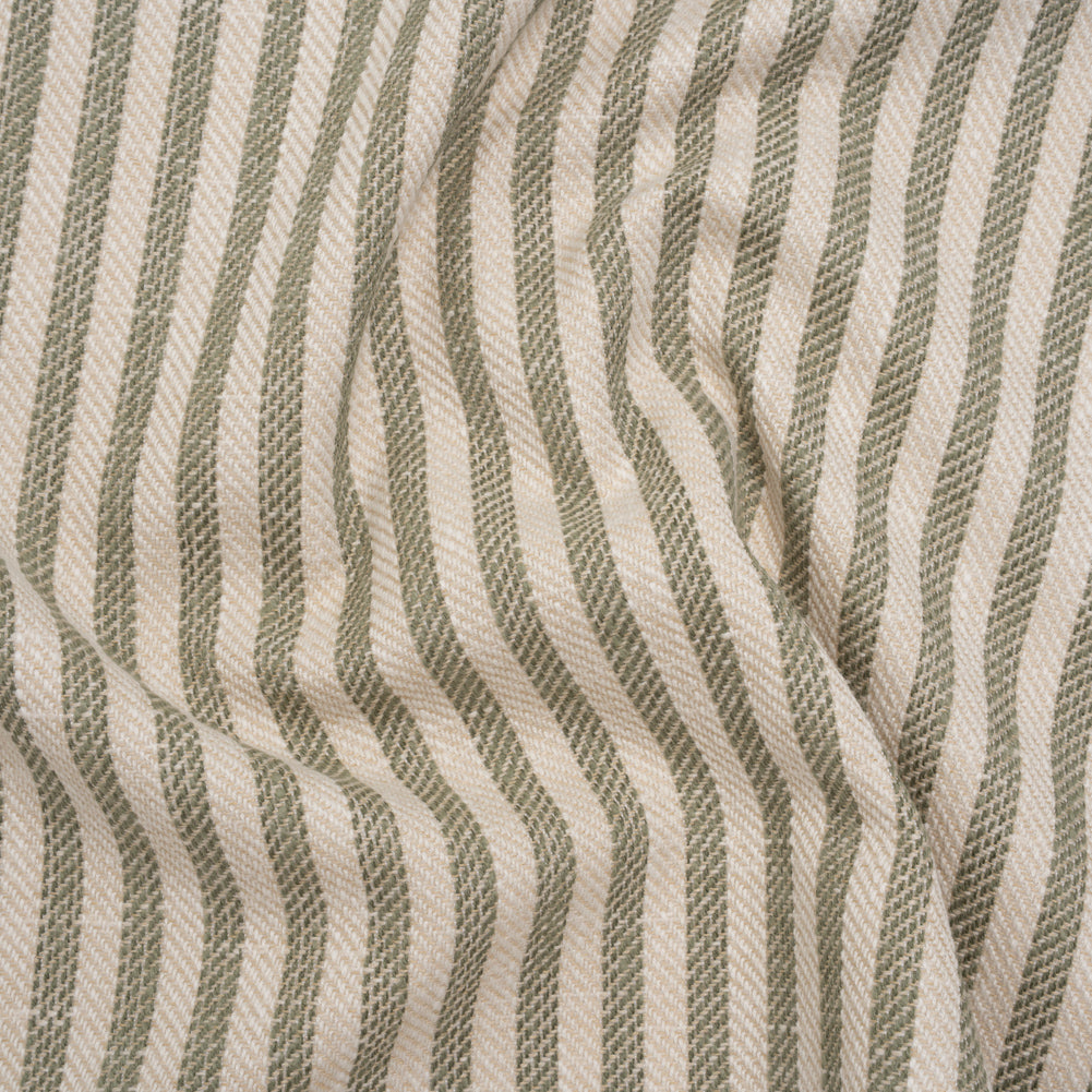 Polyester and Cotton Herringbone Twill - Sage Stripes - British Imported - Joann Fabrics