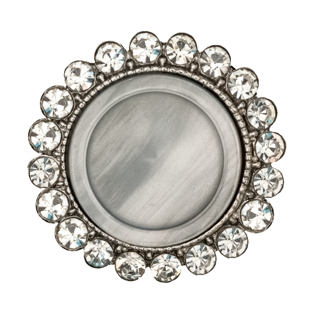 Italian Silver Metal, Crystal Rhinestones and Rabbit Shell Shank Button - 48L/30.5mm - Joann Fabrics