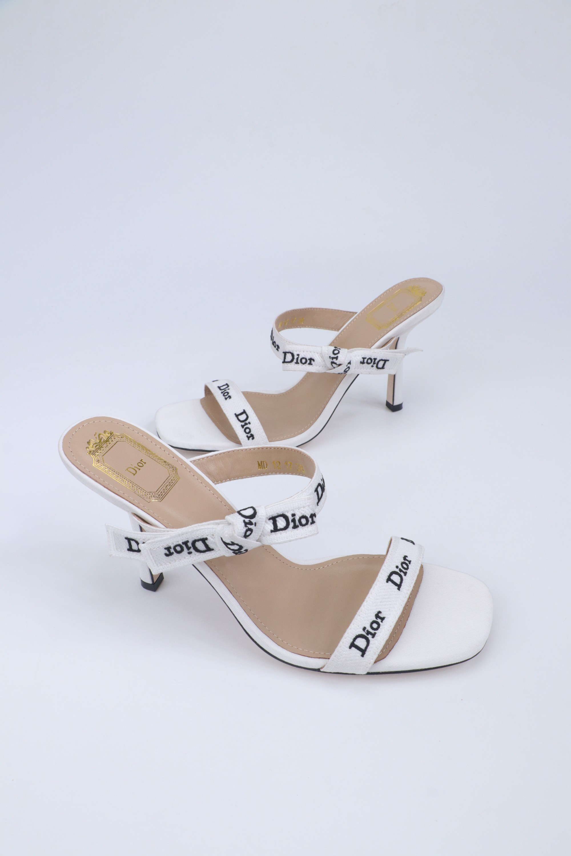 Dior high-heeled sandals, white strappy high heels