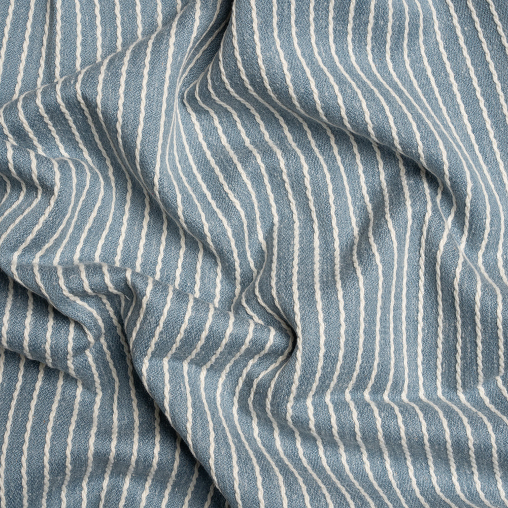 Cotton and Polyester Woven - Denim Tactile Chalk Stripes - British Imported - Joann Fabrics