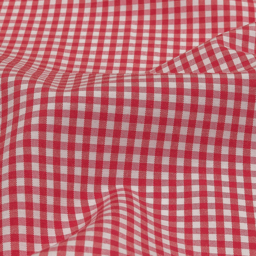 Red and White Checked Cotton and Polyester Shirting - Joann Fabrics