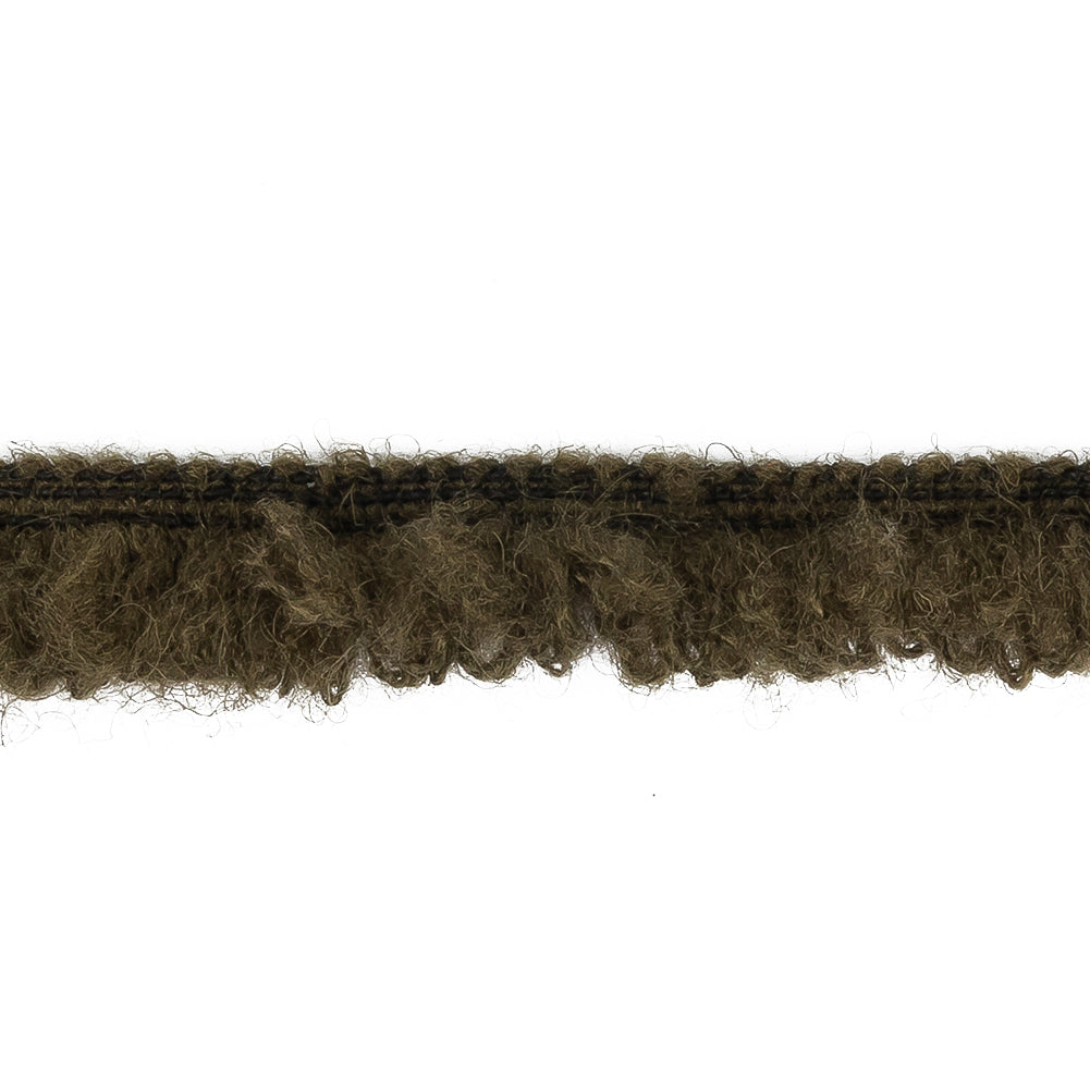 Olive Green Wool Blend Fringe Trimming - 0.75