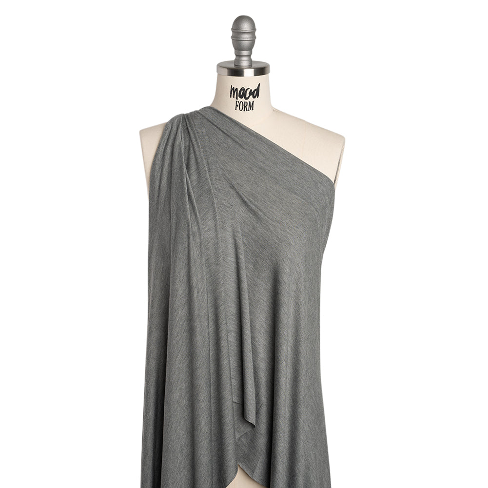 Stretch Rayon Jersey - Dark Heathered Gray - Deadstock - Joann Fabrics