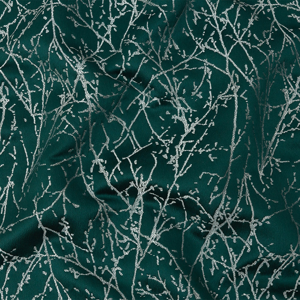 Polyester Jacquard - Emerald Wintry Branches - British Imported - Joann Fabrics