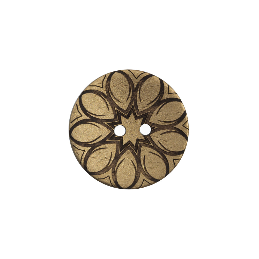 Italian Metallic Gold Floral Coconut Button - 32L/20mm - Joann Fabrics