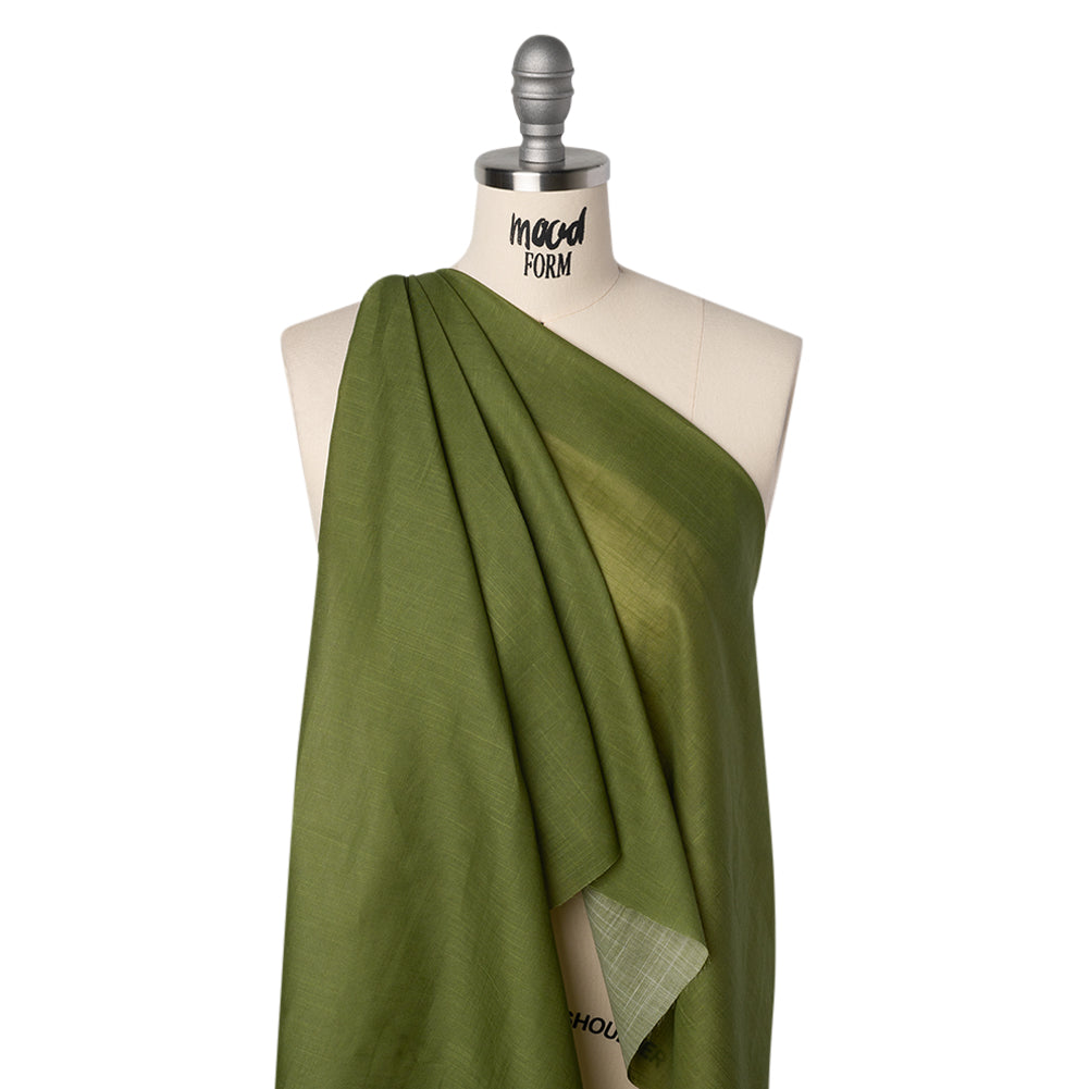 Textured Cotton Voile - Herb Green - Famous Australian Designer Deadstock - Joann Fabrics