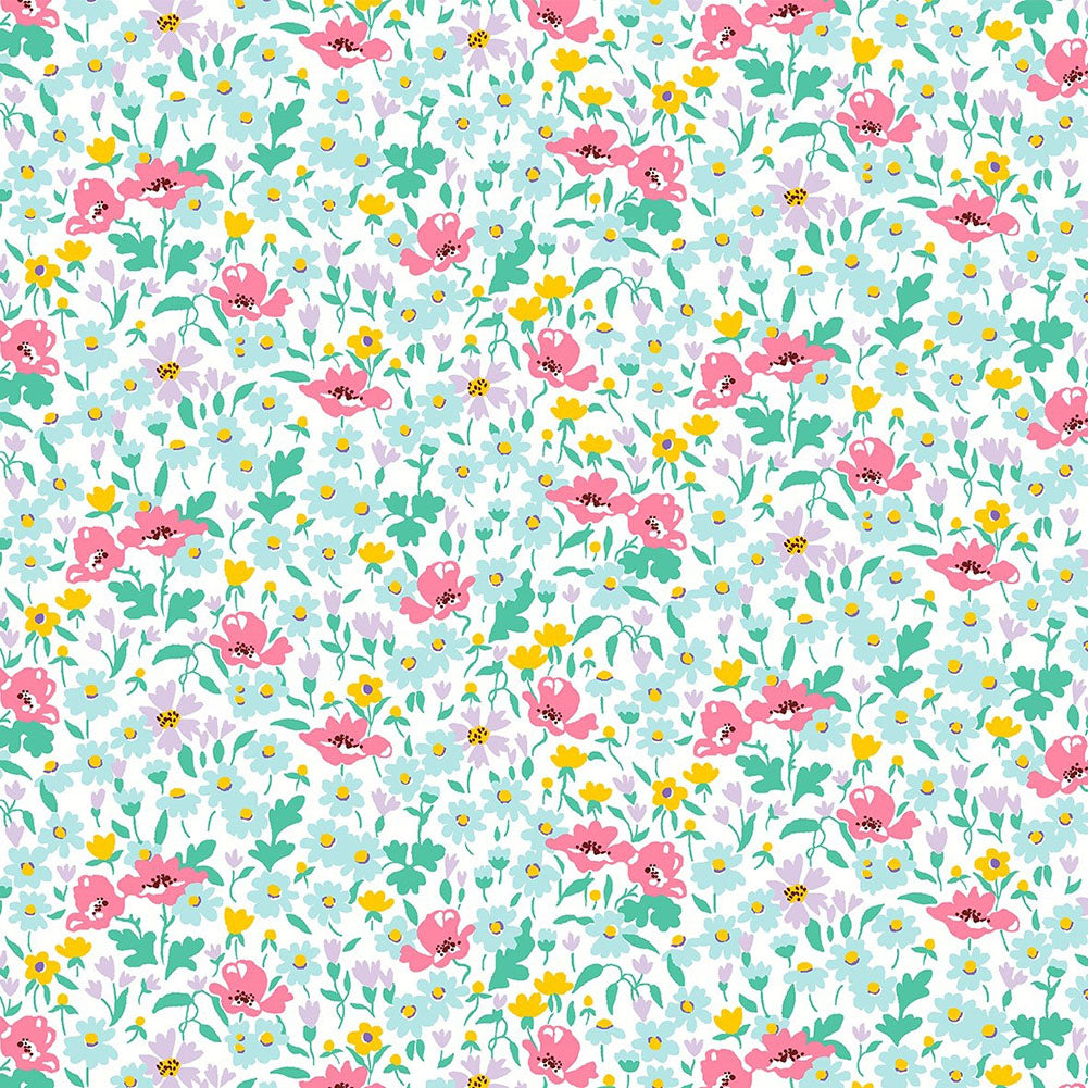 Liberty Art Fabrics Pink and Green Wildflower Poppy Lasenby Quilting Cotton - Joann Fabrics