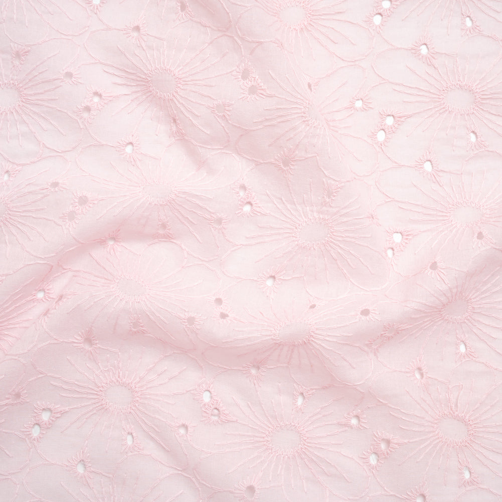 Embroidered Eyelet Cotton Voile - Baby Pink All-Over Flowers - Naomi Collection - Joann Fabrics