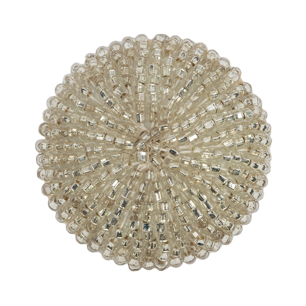 Vintage Silver Lined Chop Beaded Dome Shaped Shank Back Button - 52L/33mm - Joann Fabrics