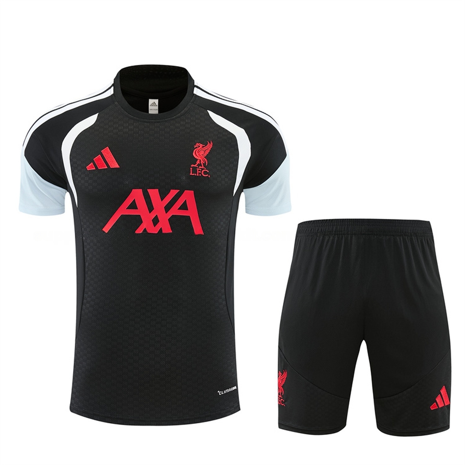 Liver.pool 26-27 Short-Sleeve Training Set - Black Top & Black Shorts - UnitedFutballJersey