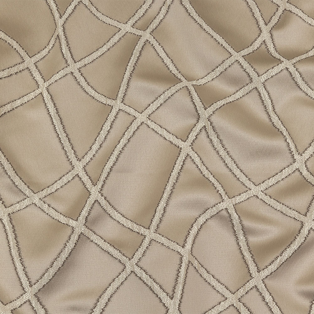 Drapery Jacquard - Oyster Abstract Shapes - British Imported - Joann Fabrics