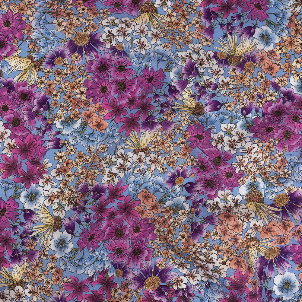 Mood Exclusive Periwinkle Patchwork Perennials Cotton Voile - Joann Fabrics