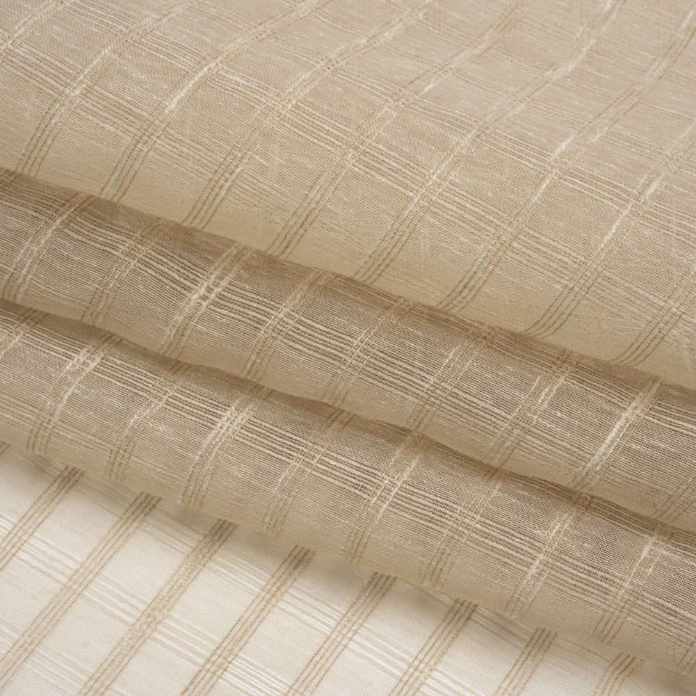 Double Wide Drapery Sheers Woven Fabric - Parchment Textured Checks - British Imported - Joann Fabrics