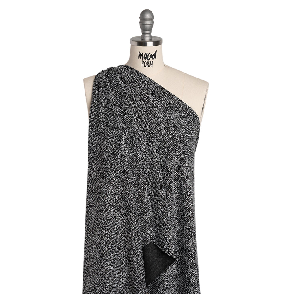 Stretch Polyester Jacquard Knit - Black and White Abstract - Designer Deadstock - Joann Fabrics