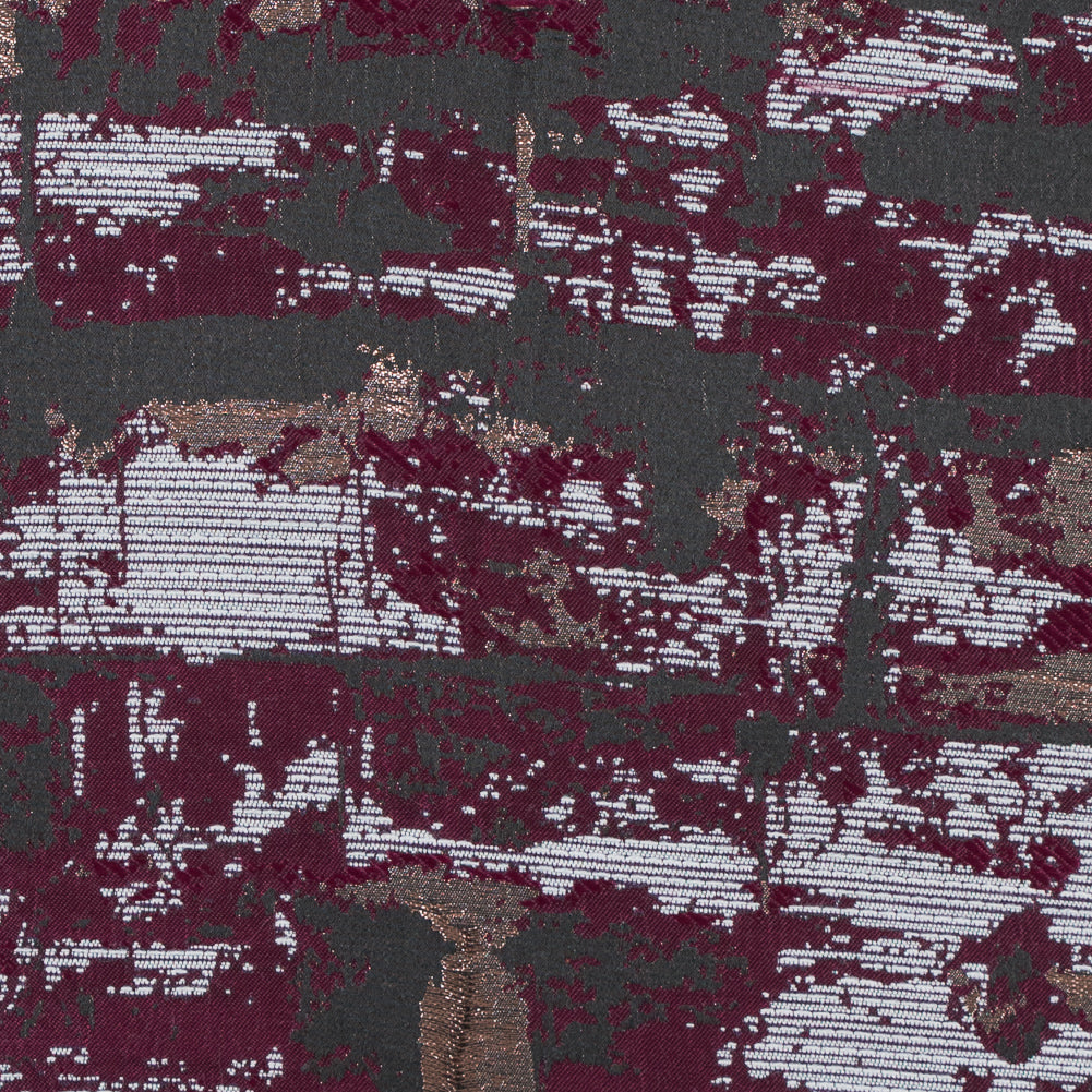 Maroon and Copper Abstract Metallic Jacquard - Joann Fabrics