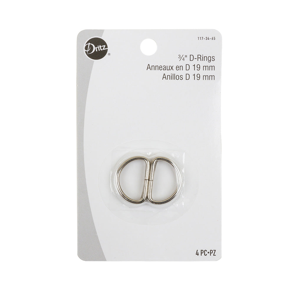 Dritz 4pc Nickel D-Rings - 0.75