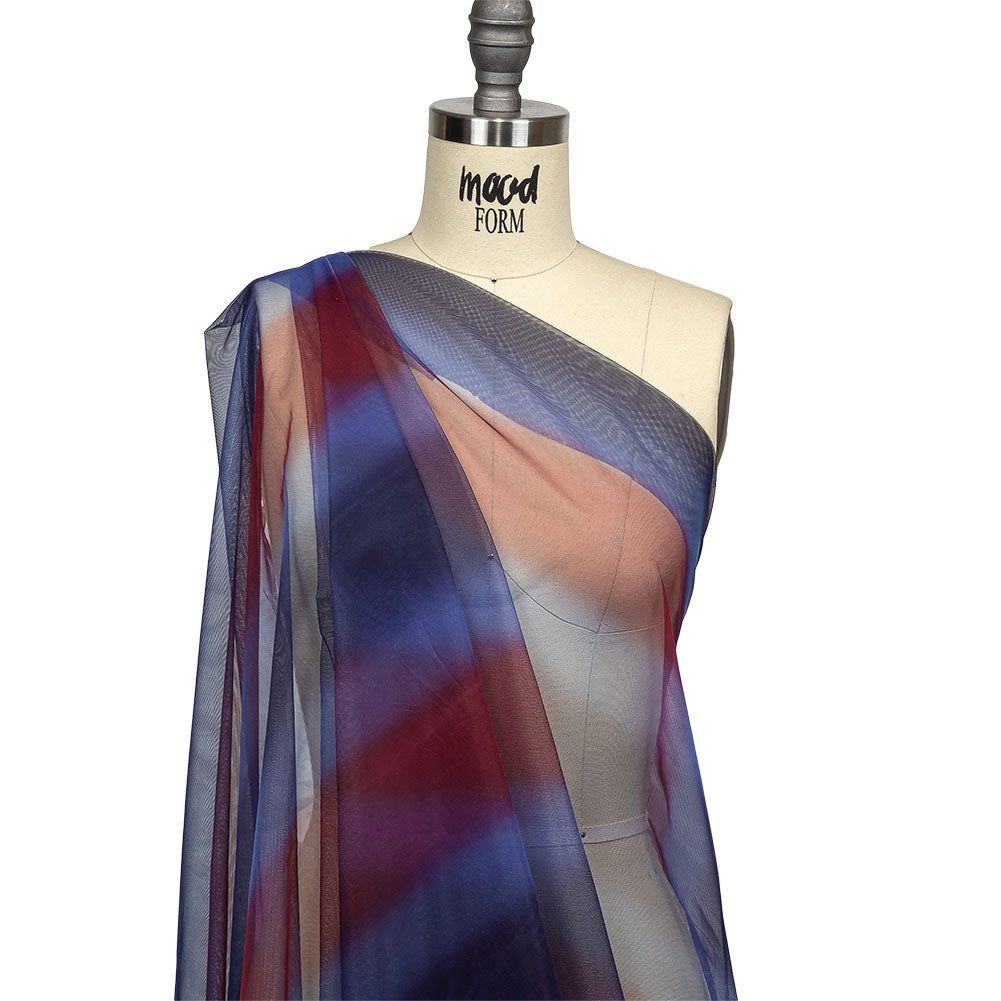 Ombre Stripes Shadow Tulle - Red, Mazarine Blue and Navy - Joann Fabrics