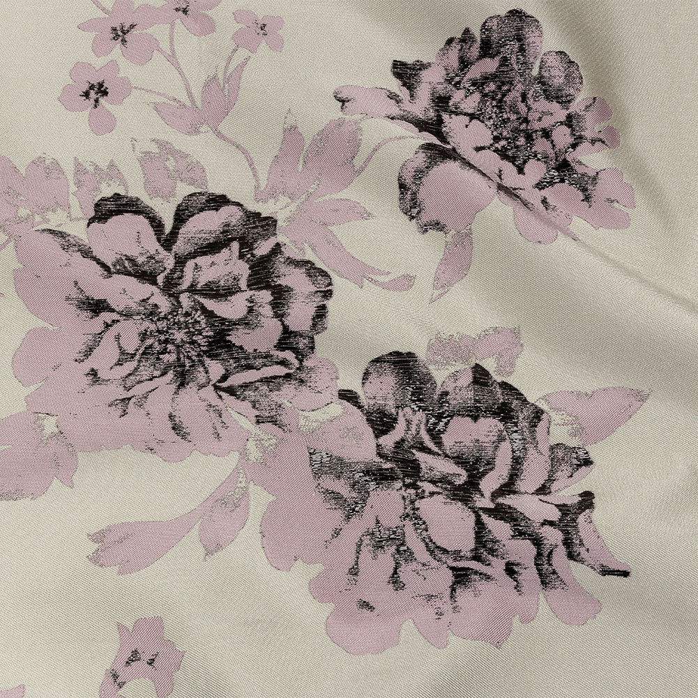 Metallic Black, Orchid and Pale Gray Floral Luxury Brocade - Joann Fabrics