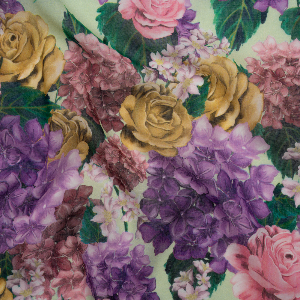 Cotton Voile - Purple, Pink and Green Floral - Mood Exclusive Summer Rhapsody Print - Joann Fabrics