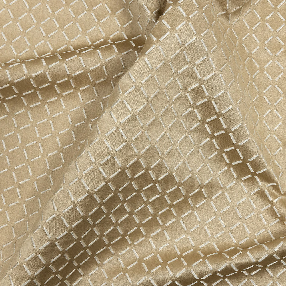 Satin-Faced Jacquard - Gold Broken Diamonds - British Imported - Joann Fabrics