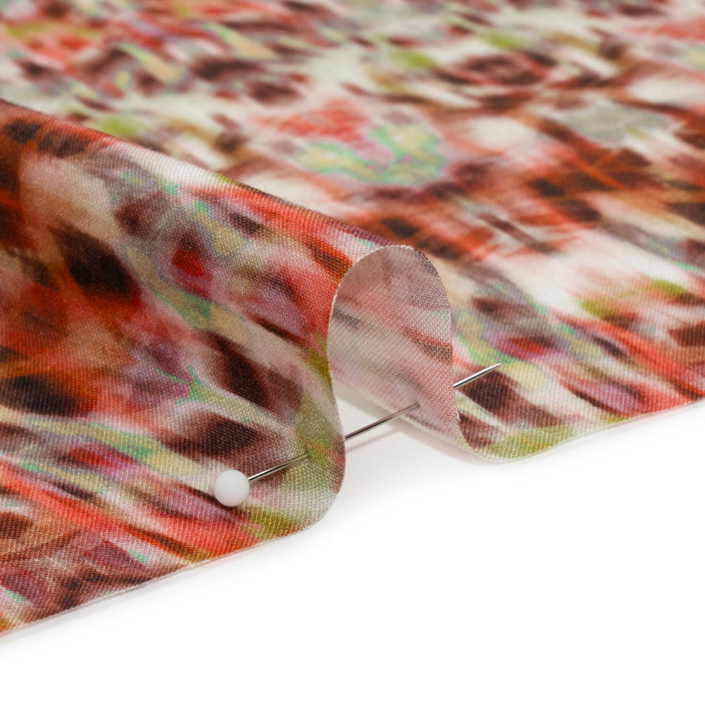 Tencel Woven Print - Brown, Red and Lime Green Blurred Abstract - Mood Exclusive Powerfully Prismatic - Joann Fabrics